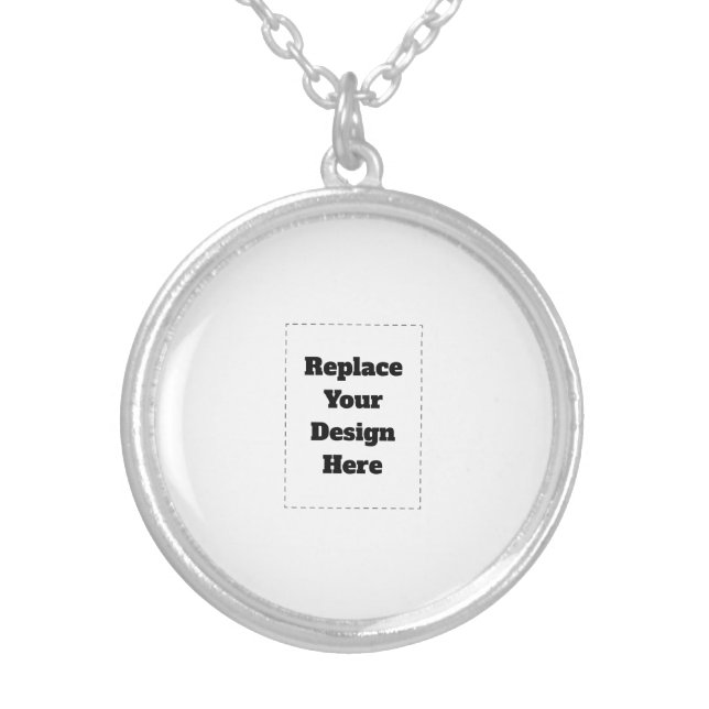 Create Your Own white  Silver Plated Necklace (Front)