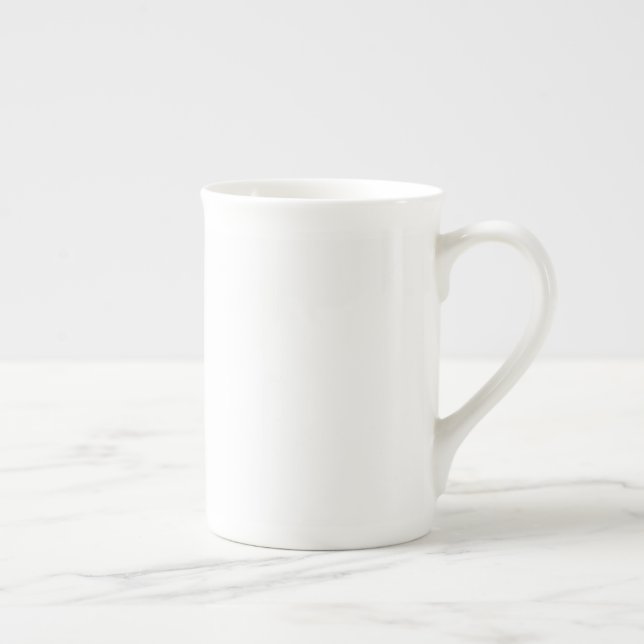 Create Your Own White Solid Custom Bone China Mug (Right)