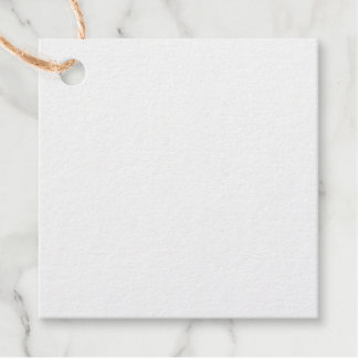 Create Your Own white solid Square Foil Favor Tags