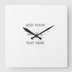 Create Your Own white Square Wall Clock