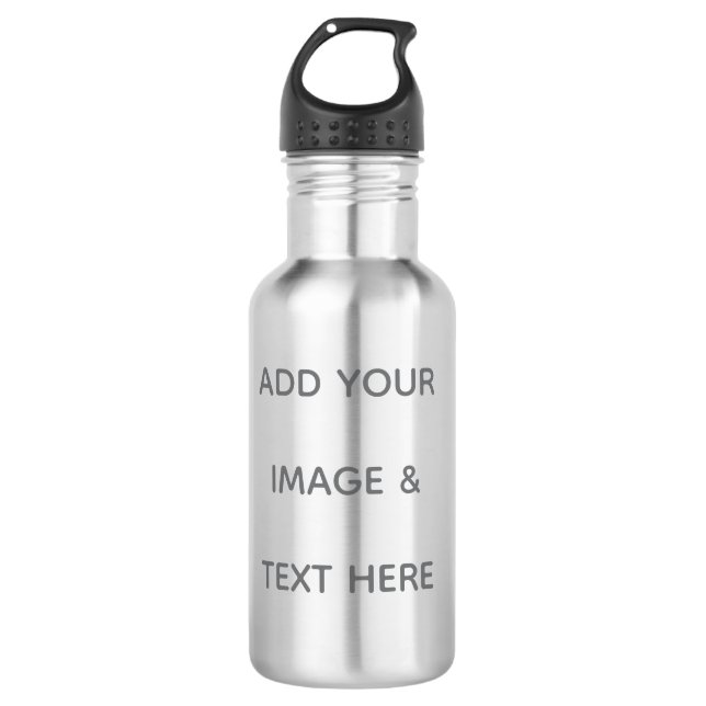 Create Your Own white  Stainless Steel Water Bottle (Front)
