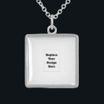 Create Your Own white  Sterling Silver Necklace<br><div class="desc">This design is minimalist style which can be easily updated with your photo and text. If you need any help please contact me using the massage button below and I will be happy to help.</div>