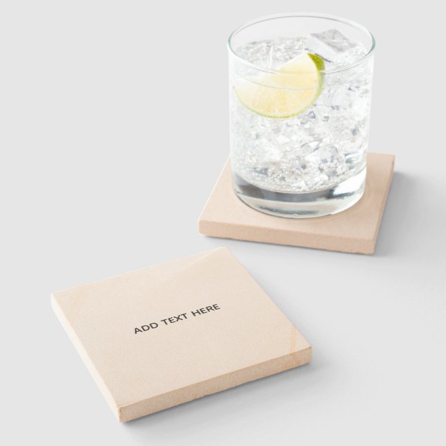 Create Your Own White  Stone Coaster (Side)