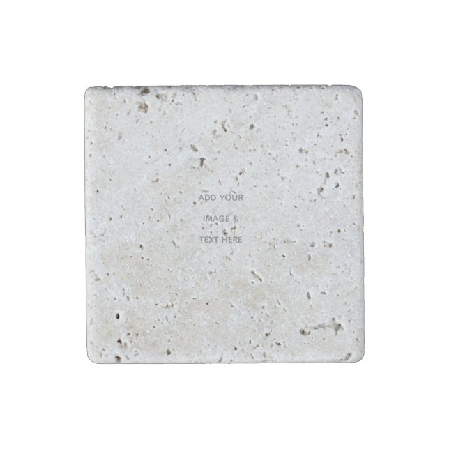 Create Your Own white  Stone Magnet (Front)