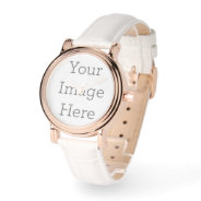 Create Your Own White Strapped Rose Gold Watch at Zazzle