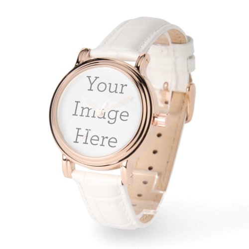 Create Your Own White Strapped Rose Gold Watch