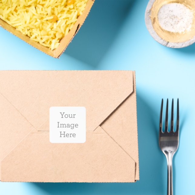 Custom Square Stickers, Format: Roll of Stickers, Size: Small, 1.5 inch stickers, Paper Type: White Satin Synthetic Paper (Food Package)