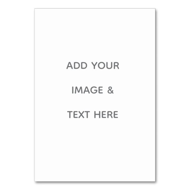 Create Your Own white  Table Number (Front)