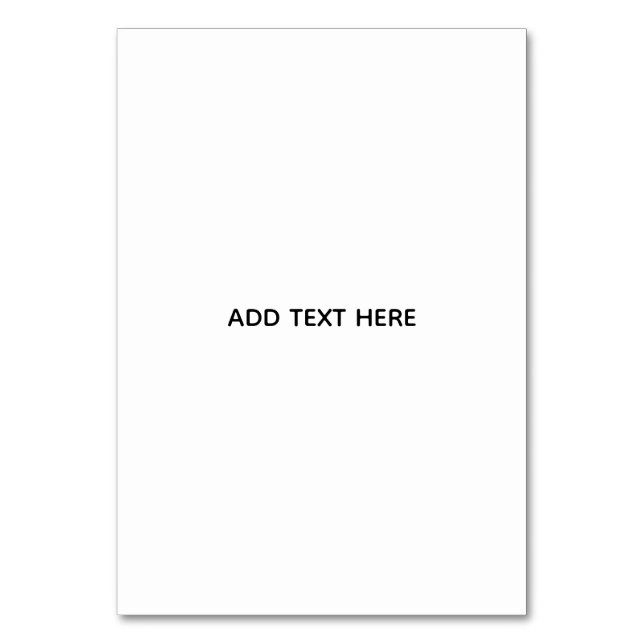 Create Your Own White  Table Number (Front)