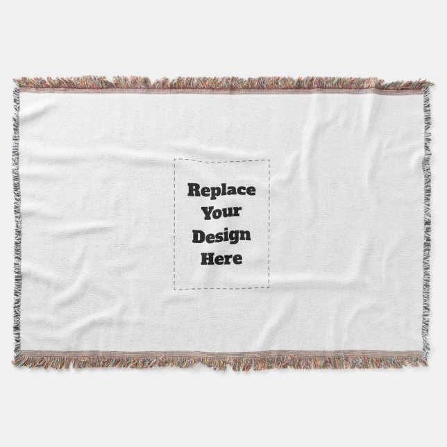 Create Your Own white  Throw Blanket (Front)