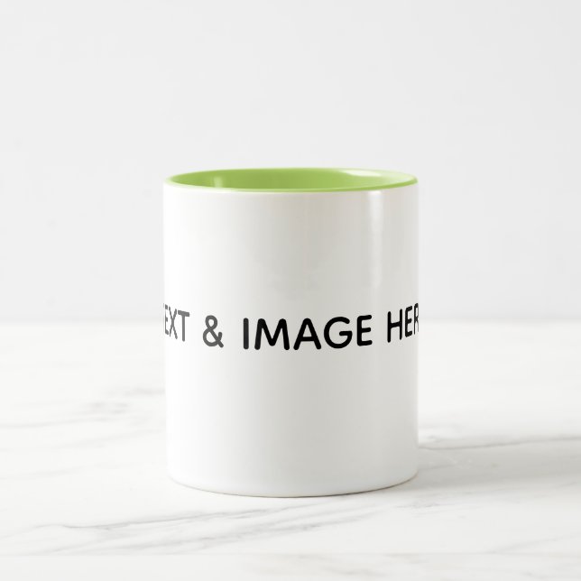 Create Your Own white Two-Tone Coffee Mug (Center)