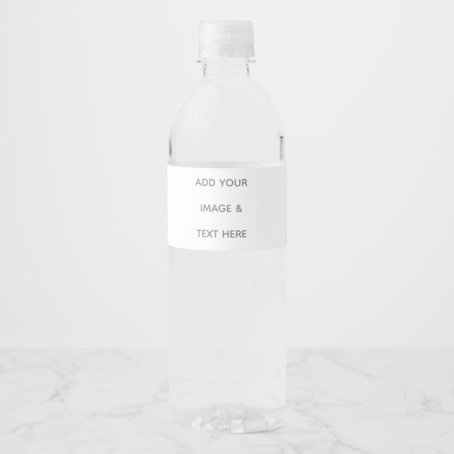 Create Your Own white  Water Bottle Label (Front)