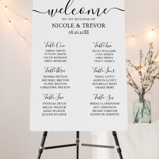 Create Your Own White Welcome Sign Seating Chart