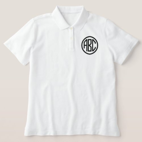 Create Your Own White Womens Monogram Polo Shirt