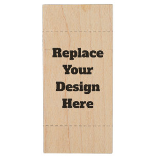 Create Your Own white  Wood Flash Drive