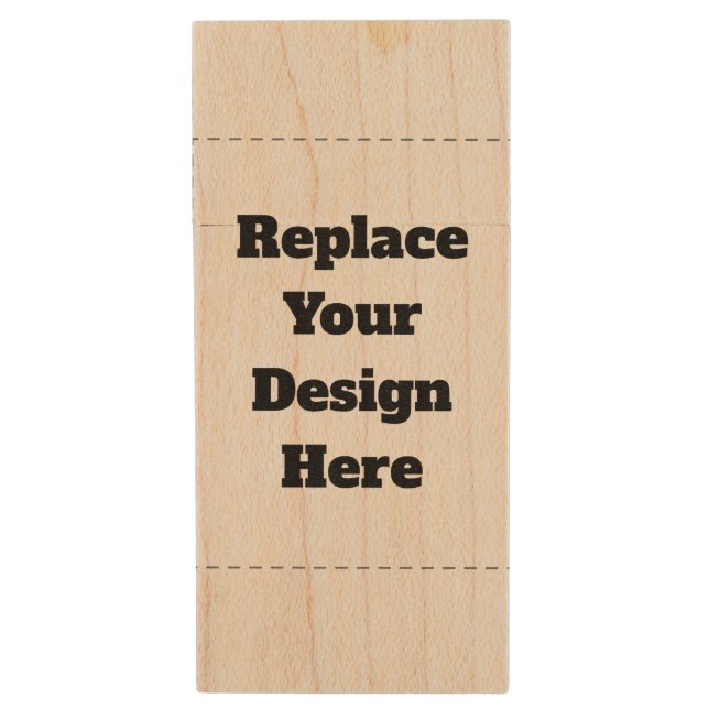 Create Your Own white  Wood Flash Drive (Front Vertical)