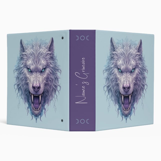 Create Your Own Wicked Purple Wolf 3 Ring Binder (Background)