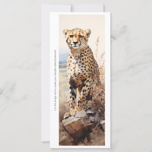 Create Your Own Wild African Cheetah Bookmark Card (Front)