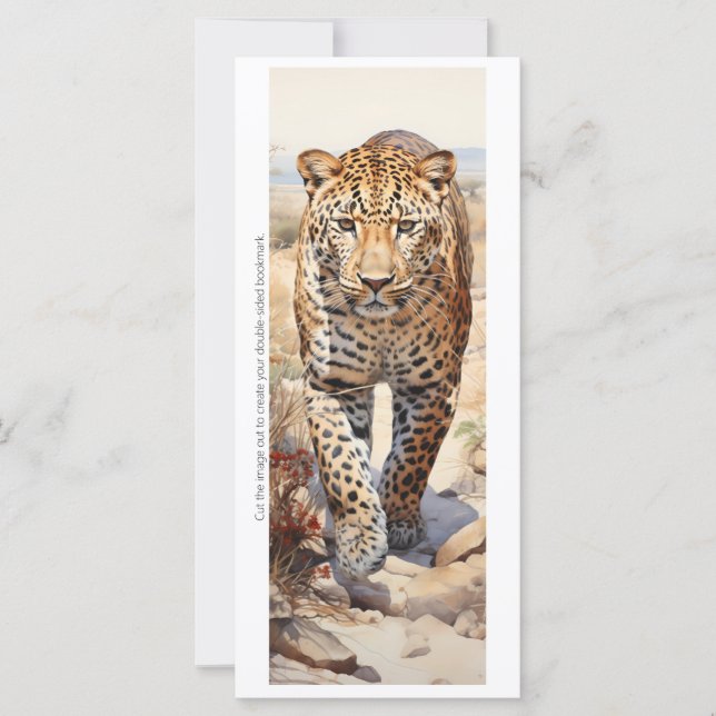 Create Your Own Wild Cheetah Bookmark Card (Front)