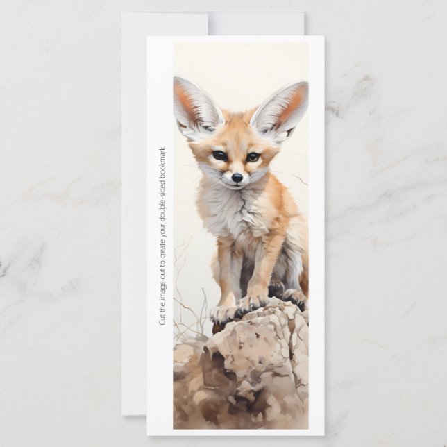 Create Your Own Wild Fennec Fox Bookmark Card (Front)