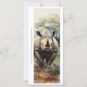 Create Your Own Wild Rhinocerus Bookmark Card