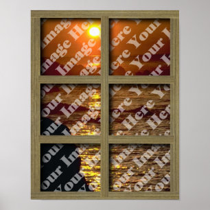 Create Your Own Window With Light Brown Frame Poster