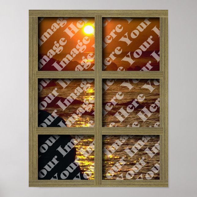 Create Your Own Window With Light Brown Frame Poster (Front)