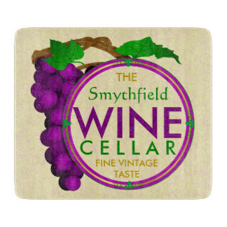 Create Your Own Wine Cellar Grapes Personalized Cutting Board