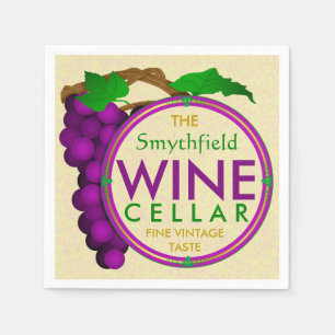 Create Your Own Wine Cellar Grapes Personalized Paper Napkins
