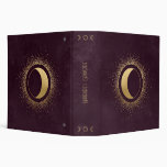 Create Your Own Wine &amp; Gold Crescent Moon 3 Ring Binder