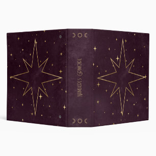 Create Your Own Wine & Gold Eight-Pointed Star 3 Ring Binder