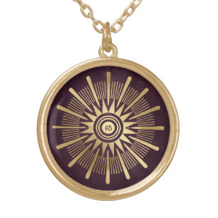 Create Your Own Wine & Gold Mystical Spirit Wheel Plated Necklace