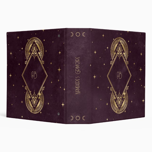 Create Your Own Wine & Gold Ornate Tribal 3 Ring Binder (Background)