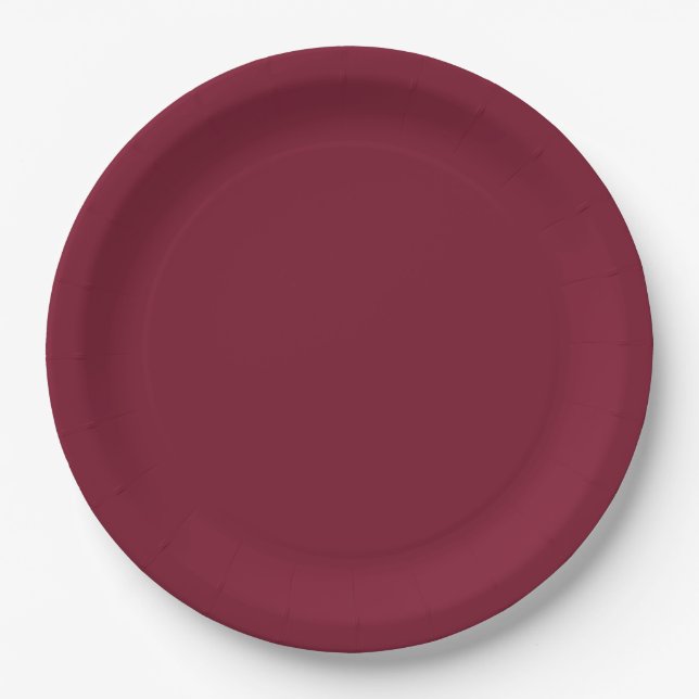 Create Your Own Wine Red Paper Plates (Front)