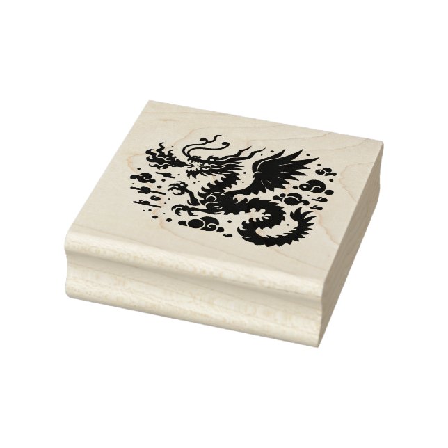 Create Your Own Winged Flying Chinese Dragon Rubber Stamp (Stamp)