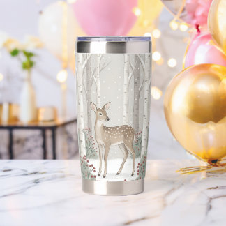 Create Your Own Winter Deer Insulated Tumbler