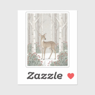 Create Your Own Winter Deer Round Sticker