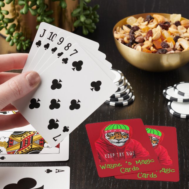 Create Your Own Winter Magic Tiger  Poker Cards (In Situ)