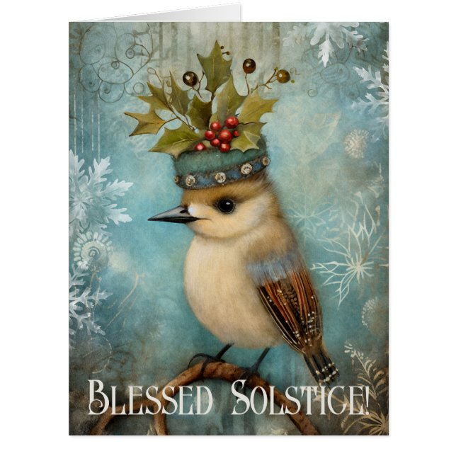 Create Your Own Winter Solstice Bird King Cards (Front)