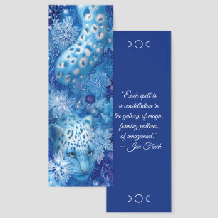 Create Your Own Wintery Blue Snow Leopard Bookmarks