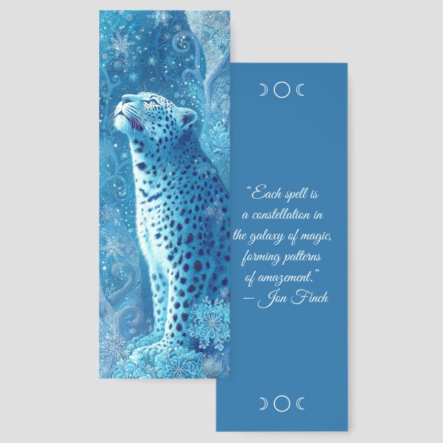 Create Your Own Wintery Snow Leopard Filigree Bookmarks (Front & Back)