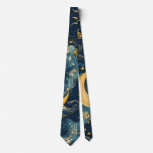 Create Your Own Wistful Sun & Moon Celestial  Neck Tie