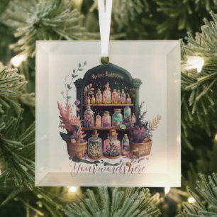 Create Your Own Witch's Herbs Apothecary Glass Ornament