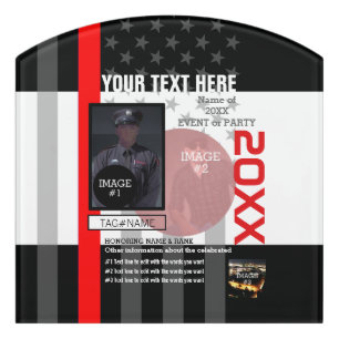 Create Your Own with 3 images and 9 lines of text Door Sign