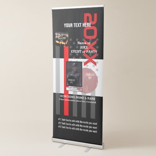 Create Your Own with 3 images and 9 lines of text Retractable Banner