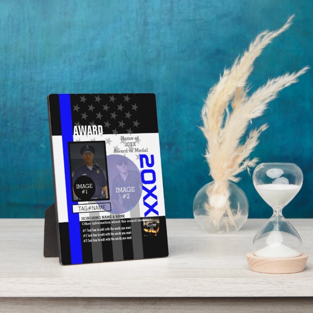 Create Your Own with 3 images and 9 text lines Plaque (Side)