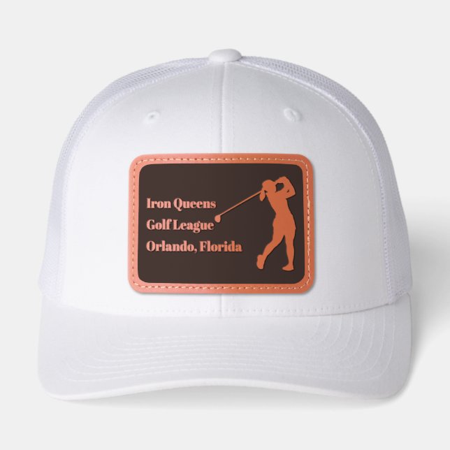Create Your Own Womens Golfer Leather Patch Hat (Front)