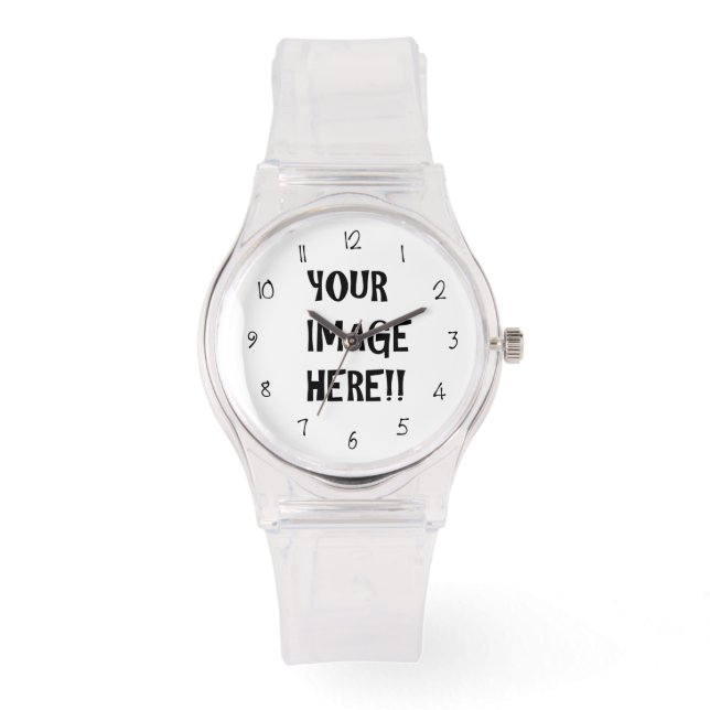 Create Your Own Women's Sporty Pink Silicon Watch (Front)