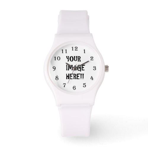 Create Your Own Womens Sporty White Silicon Watch