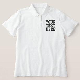 Create Your Own Women's Text Embroidered Polo Shirt